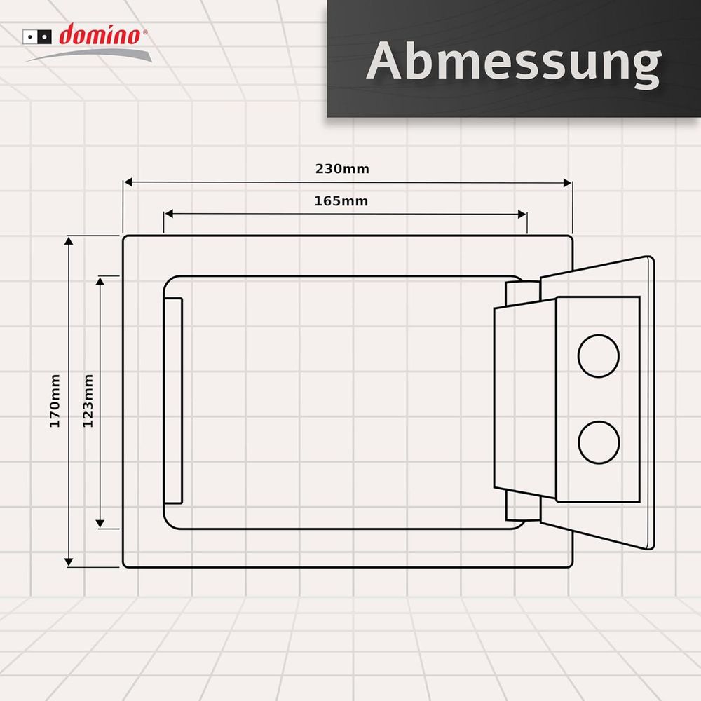 DOMINO Tresor Möbeltresor mit Schloss | Safe Geldschrank Boden-Wandtresor Wandsafe | Geldkassette Abschließbar | ink. 2 x Schlüssel | Stahl | Schwarz|