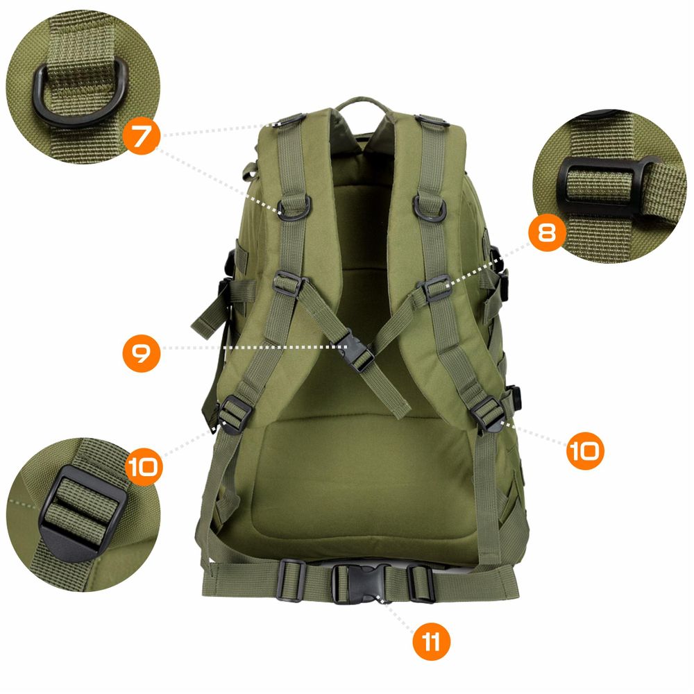 Taktischer Militär Rucksack 20-40L, Outdoor Trekkingrucksack Army Green, Kompakt & Robust für Wandern, ASG & Sport, EVI SPORT Warpack Grün