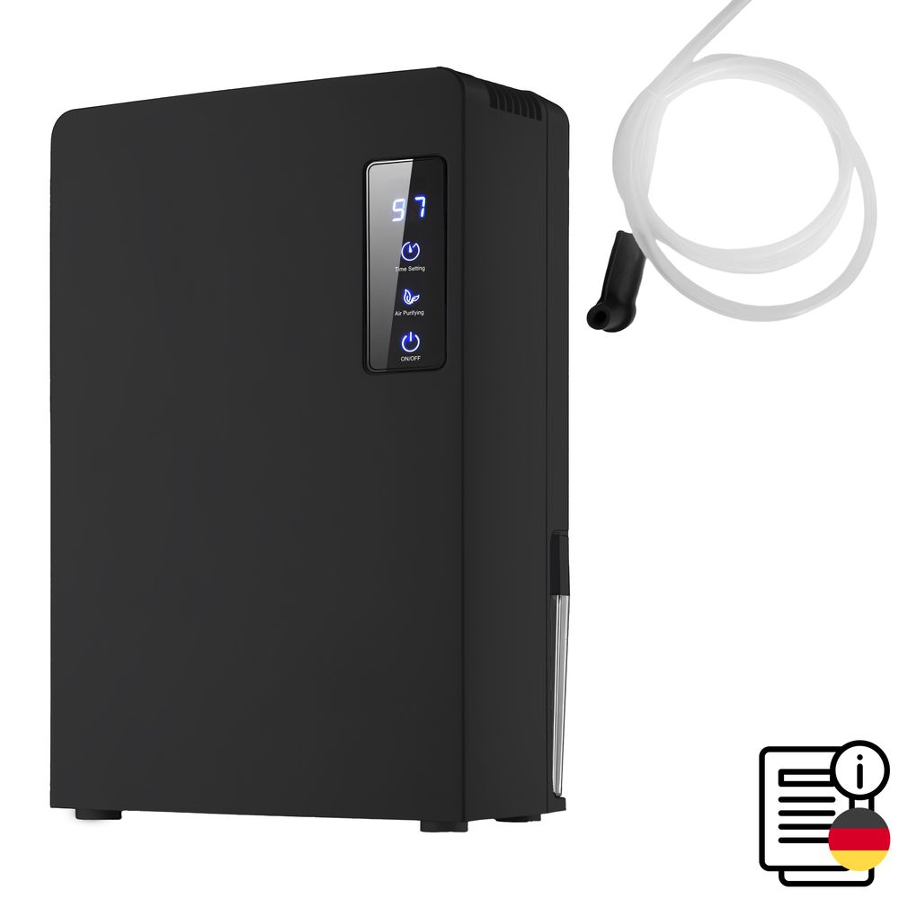 Luftentfeuchter und Feuchtigkeitsabsorber, Raumentfeuchter 600 ml/Tag, 2.2L Tank, elektrisch, leise, mit Timer & Granulat, Keller, Schlafzimmer Retoo