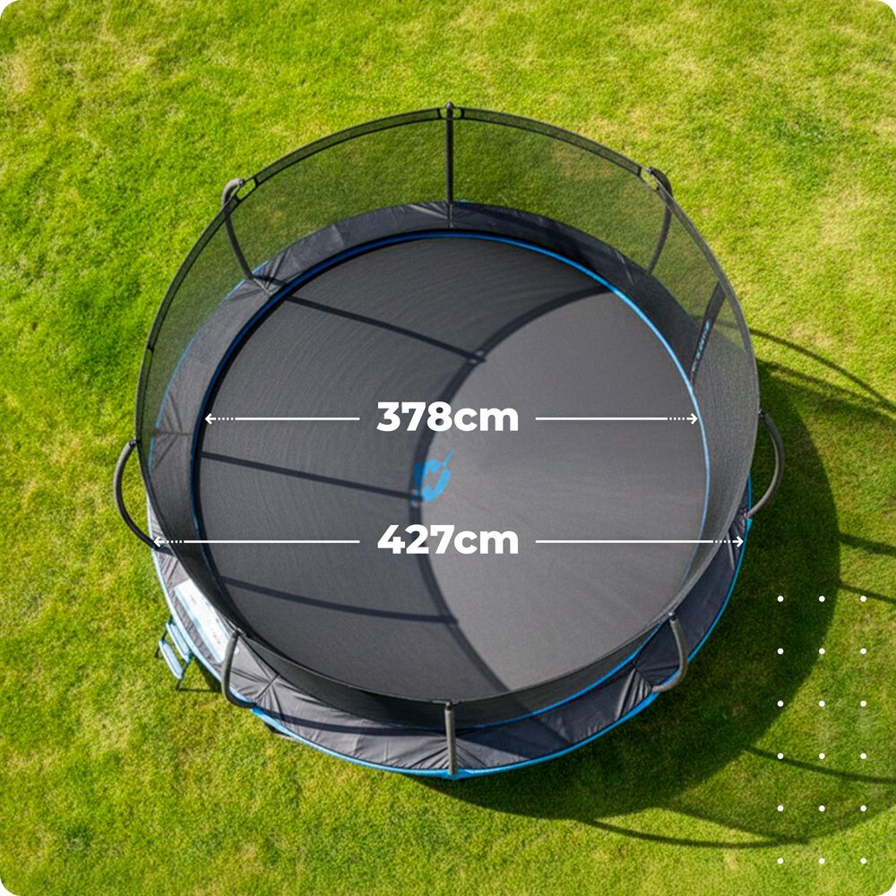 Thunder Gartentrampolin Ultra 427 cm 14 ft Innennetz 150 kg Blau Schwarz