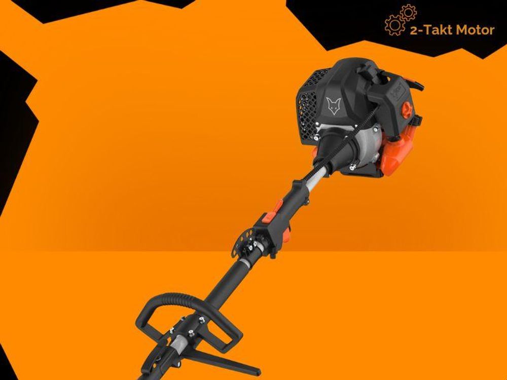 FUXTEC 5in1 Benzin Multigartengerär FX-MT252ER - 52ccm | 40cm | inkl. Tragegurt | Freischneider 9-Zahn | 3PS | Hochentaster | 2-Takt | Heckenschere