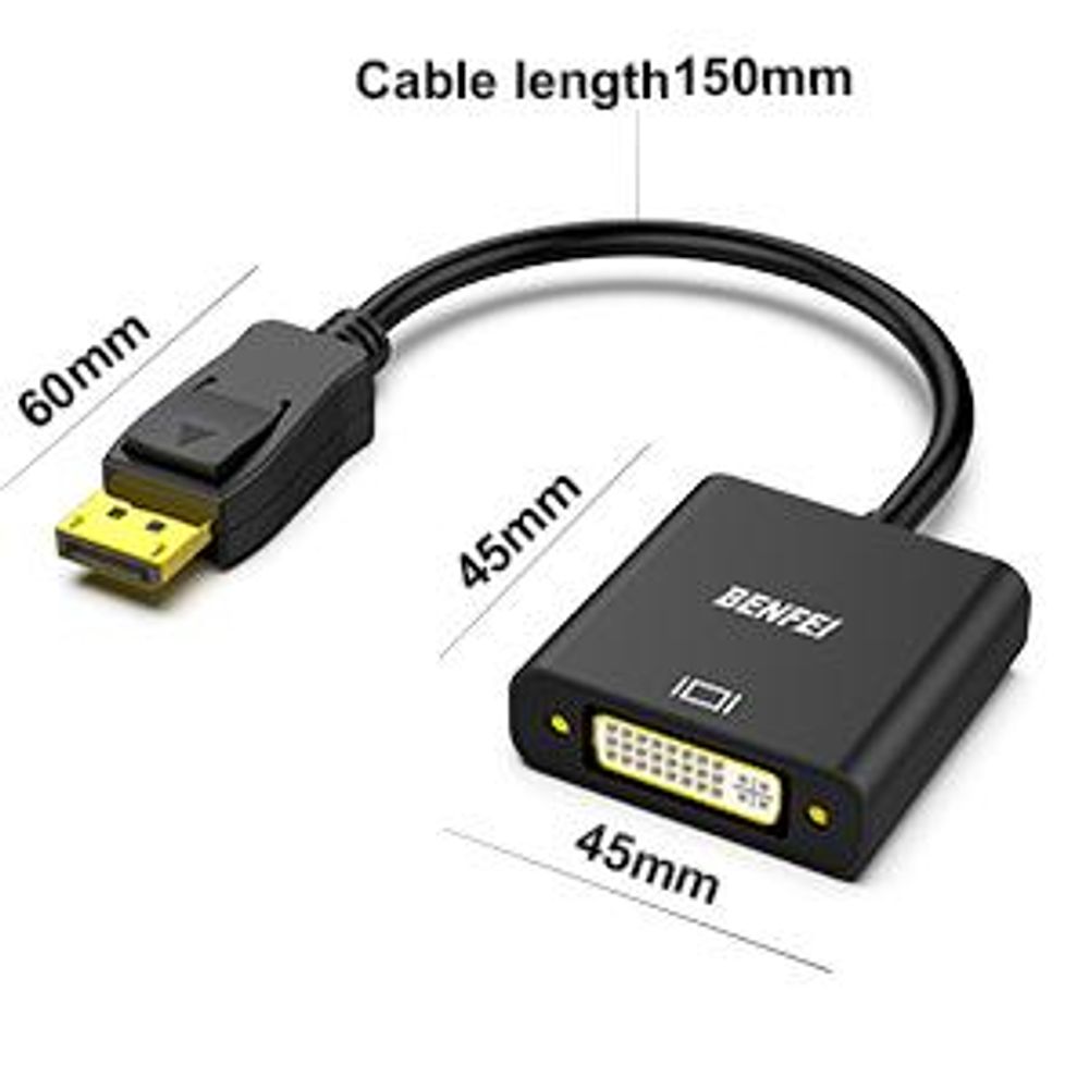 BENFEI Kabeladapter DisplayPort auf DVI Adapter DP zu DVI Konverter