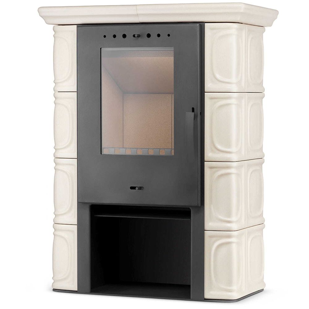 Kachelofen ELDUR Cappuccino 6kW – freistehend, Keramik, ECO Design 2022, klassischer Kaminofen