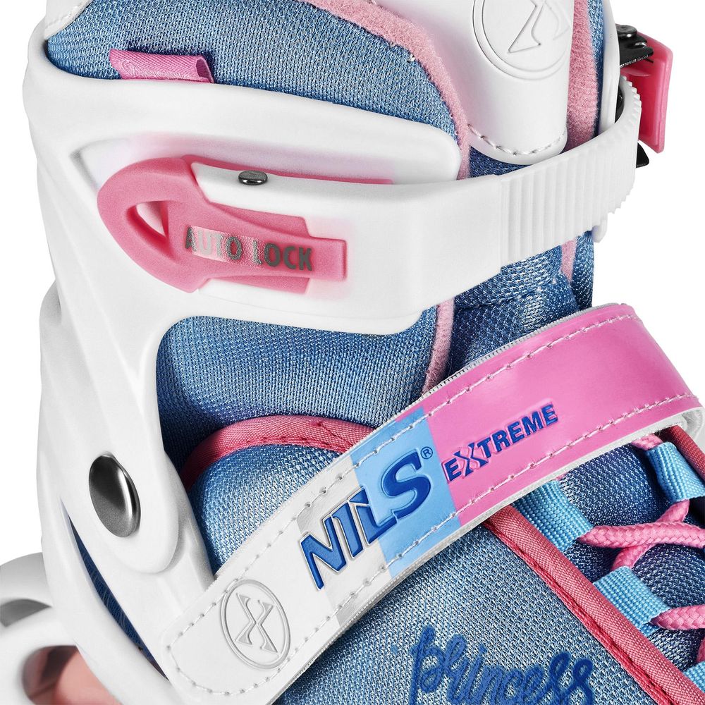Nils Extreme NA18168A PRINCESS Inlineskates verstellbar – Weiß – Größe S (31–34) – ABEC7 – Aluminium-Schiene