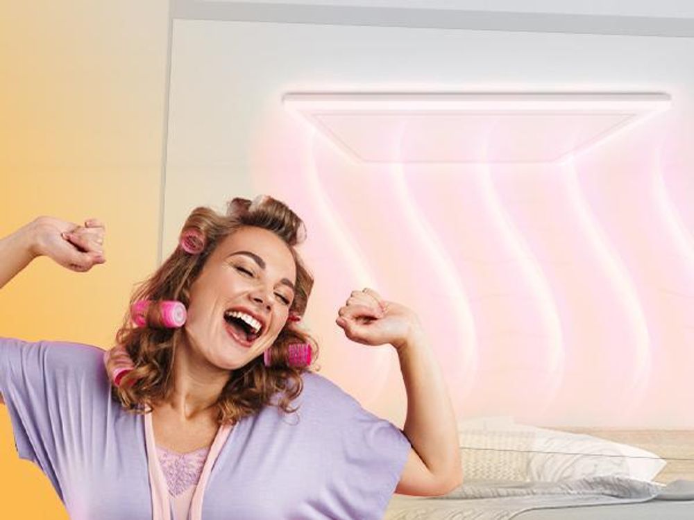 Heidenfeld Infrarot-Deckenheizung HF-HP500 | Mit Licht Kalt/Warmweiß - Bis 17 m² - Fernbedienung - LED-Rahmen - Dimmbar - Lampe - Heizung (640 Watt)