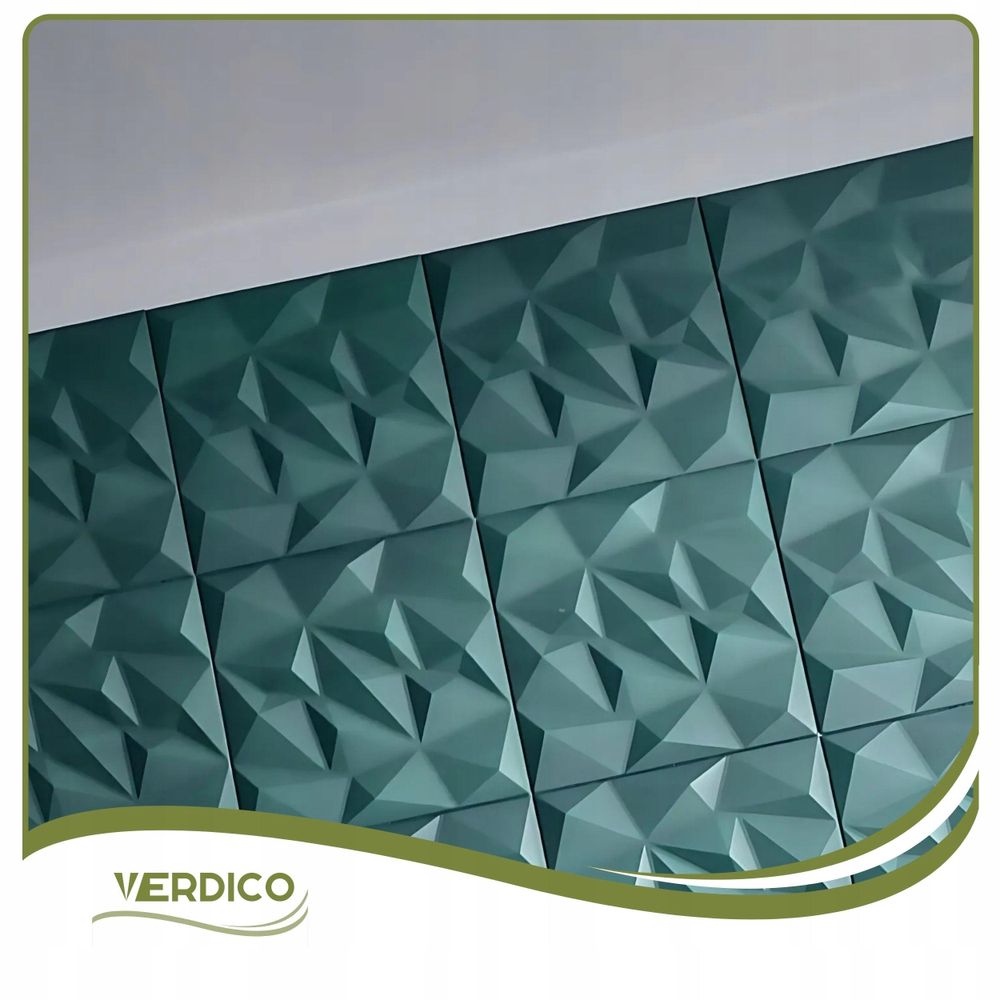 Verdico | 3D Wandpaneel Polystyrol - Flasche Grün - 50x50 cm - Stilvoll und Modern - Hochwertige Qualität, Wand- & Deckenverkleidung