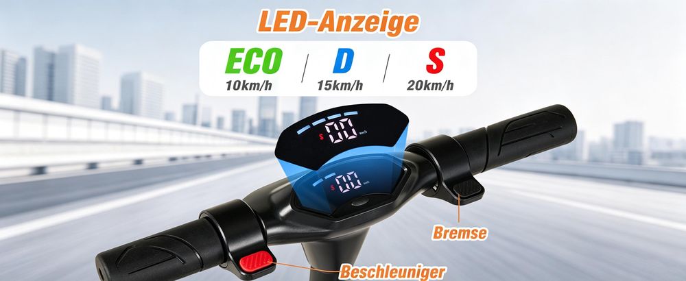 Jugendliche Elektroscooter Schwarz