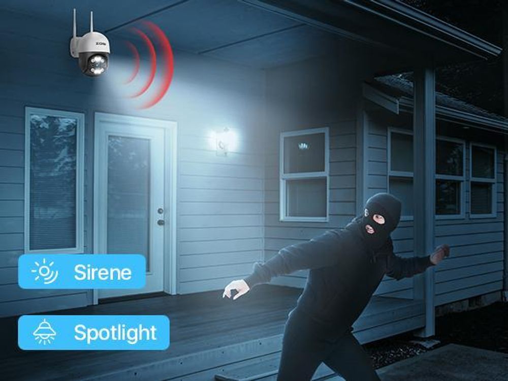 ZOSI 3MP Überwachungskamera Set WLAN Aussen ohne Festplatte, 4X Pan Tilt IP Dome Kamera 355°/140° Schwenkbar, Personenerkennung, Farbnachtsicht