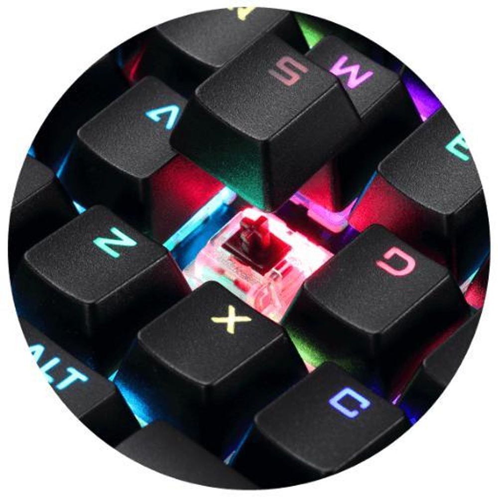Klawiatura dla graczy PREYON Long Claw Brown Keyboard - Podpórka pod nadgarstki - 104 klawisze - Przełączniki Gateron Brown - Aluminiowa obudowa - Podświetlenie RGB - Tryb podświetlenia - Oprogramowanie - Port przelotowy USB