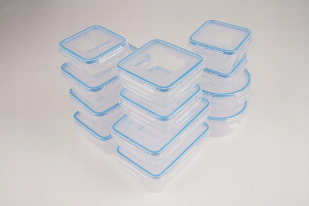 Zestaw 12x lunchbox pojemniki na żywność - szczelne pudełka z pokrywką XXL