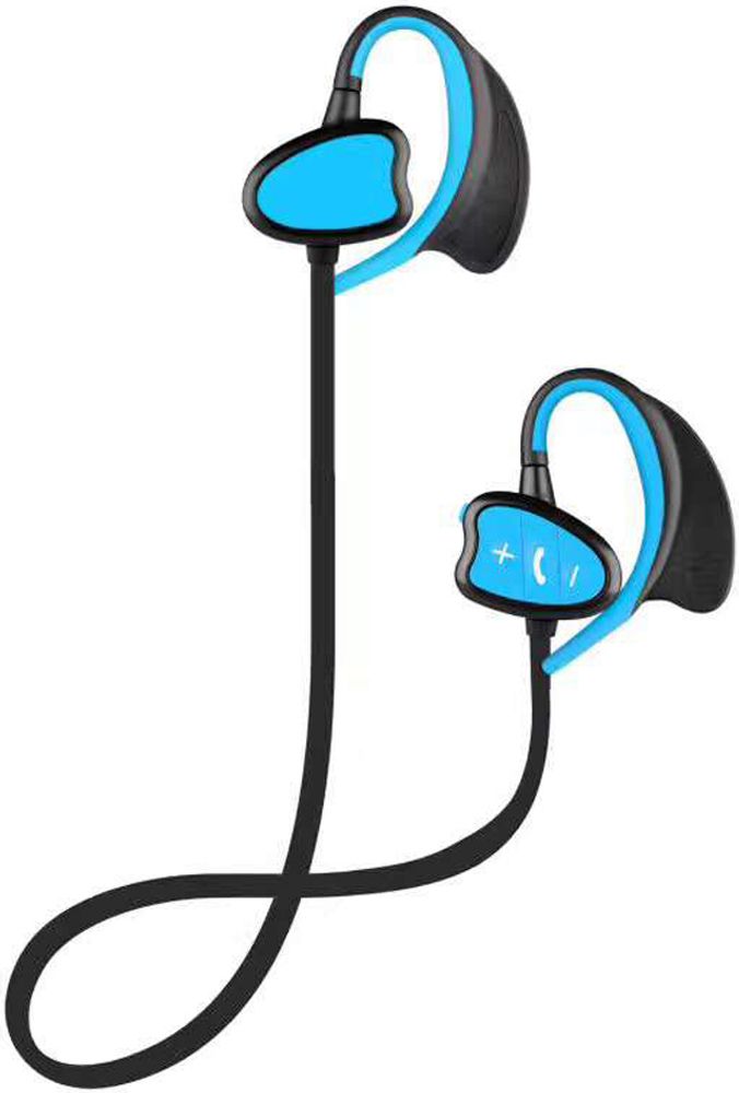 IPX8 Wasserdichter Bluetooth-Kopfhörer CSR Kabelloser Stereo-Kopfhörer mit Mikrofon, Bass, Sport-Laufkopfhörer, Blau