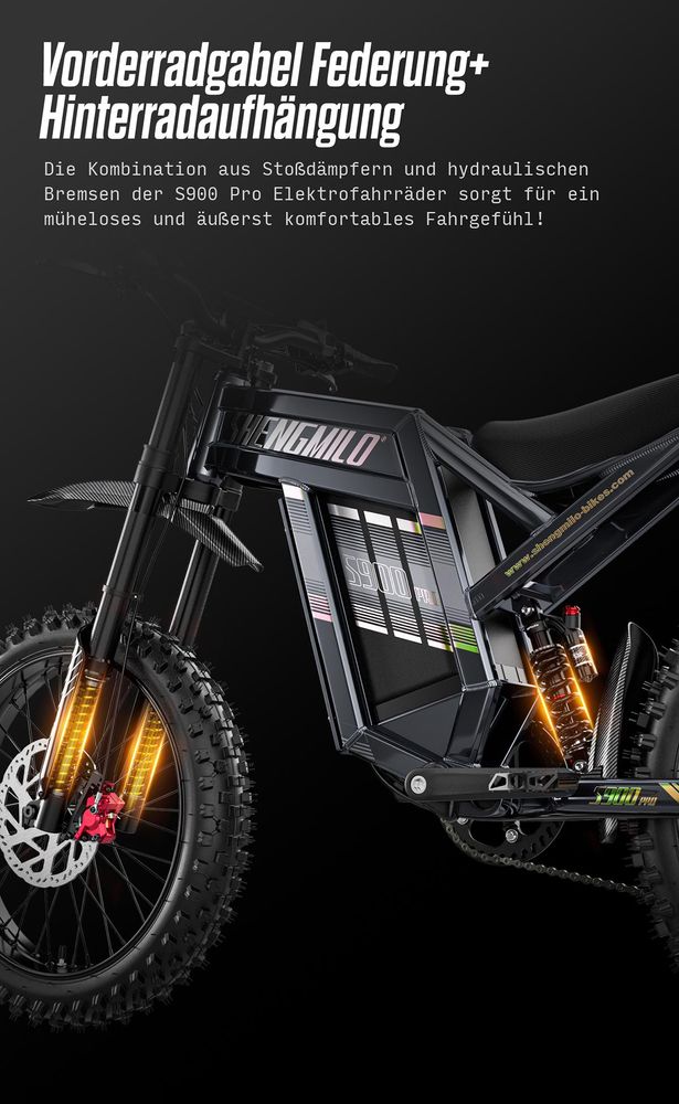 S900 PRO Elektro-Offroad-Fahrrad 150 N·m, 60 V 35 Ah, hydraulische Scheibenbremsen, 150 kg