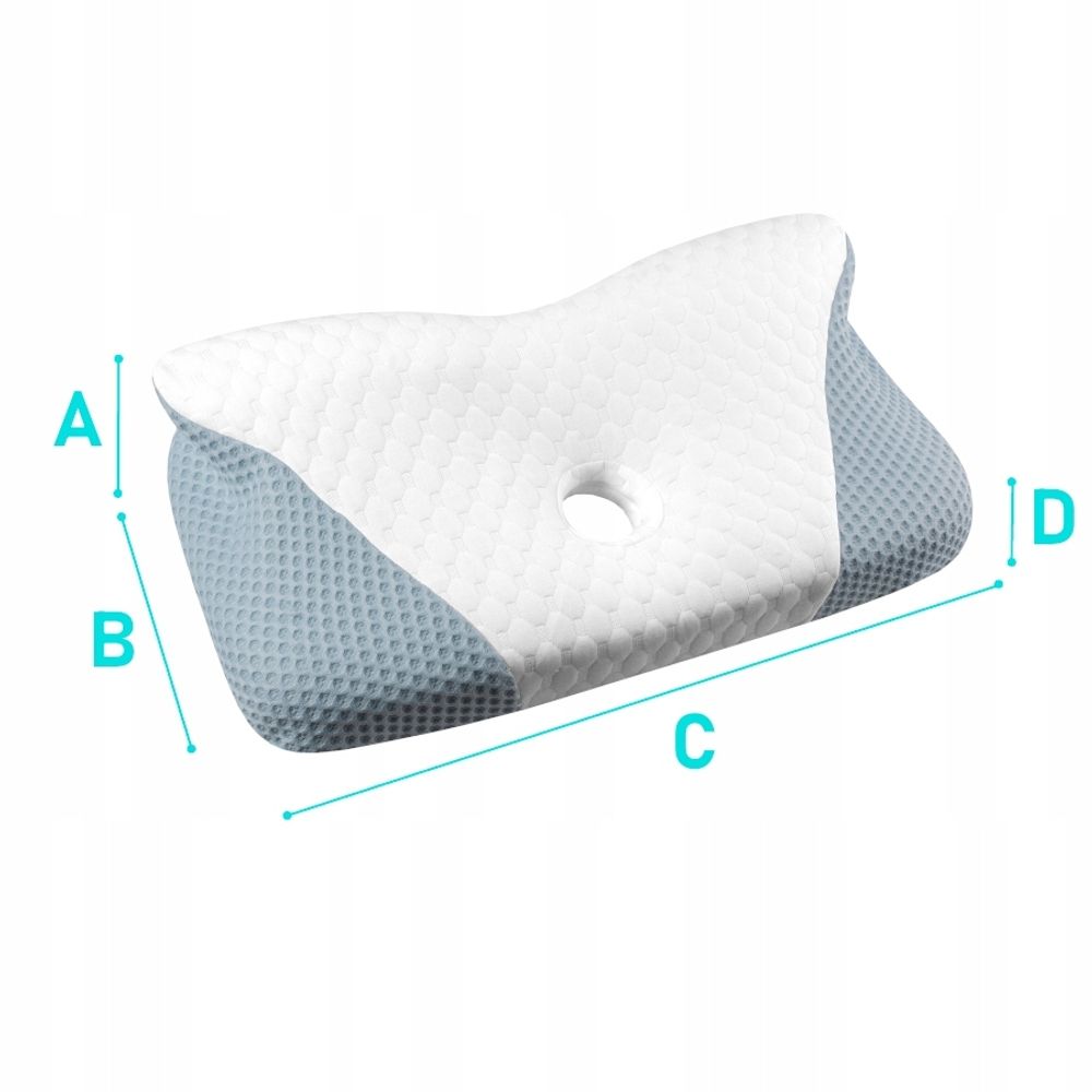 Profiliertes Memory-Schaum-Kissen - Orthopädisches & Ergonomisches Nackenstützkissen - Schlafkissen aus Memory Foam für angenehmen Schlaf - 60 x 32 cm