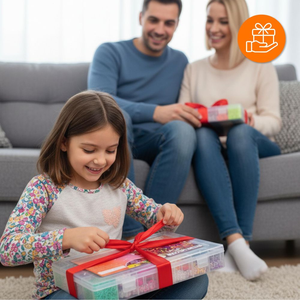 Mega Gummibänder Set 6800 Teile für Armbänder, DIY Loom Bands XXL Box mit Webrahmen & 22 Farben, Bastelset Kinder Schmuck selber machen, EVI TOYS