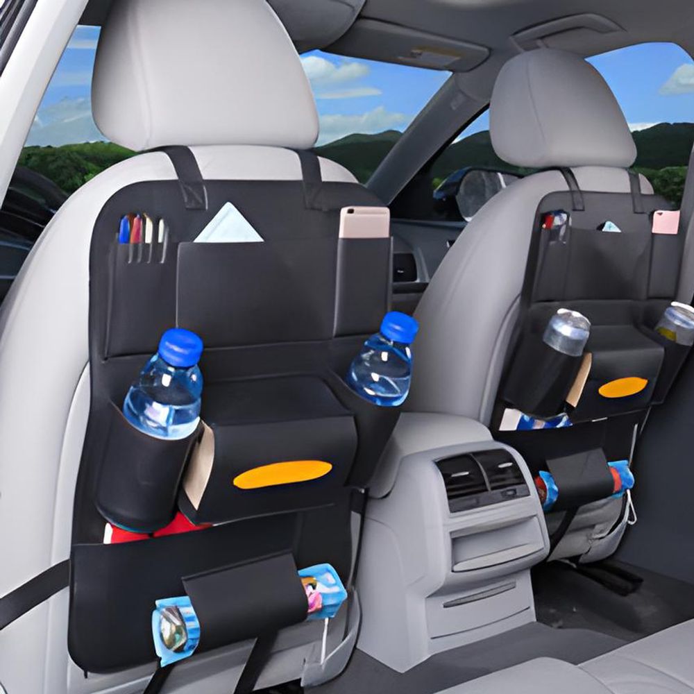 Auto Rückenlehnenschutz aus Kunstleder Wasserdicht Autositz Organizer Rücksitz KFZ Aufbewahrungstasche Kinder Multifunktionale Große Taschen Retoo