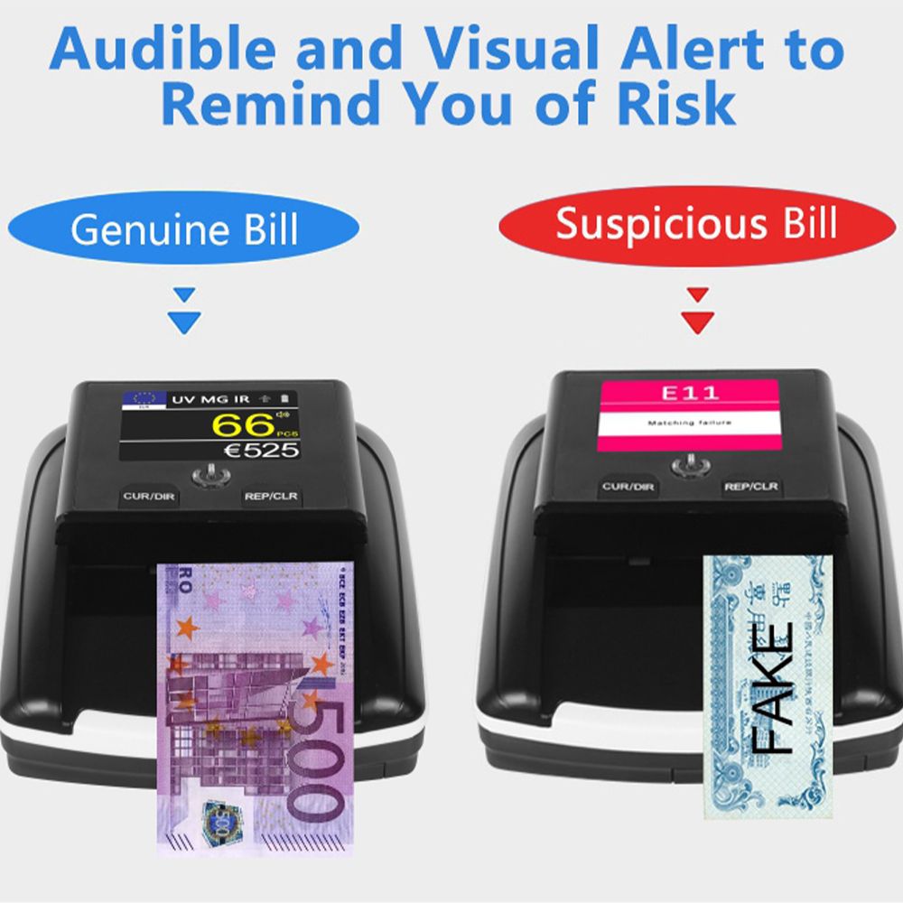 STANEW 2 in 1 Banknotenprüfer, Geldzählmaschine, inklusive wiederaufladbarem Akku, Präzise Falschgelderkennung und Zählfunktion für Euro,USD(Upgrade)