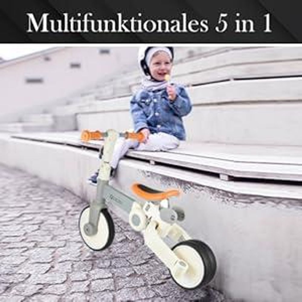 Tobi Rocket 5-in-1 Kinderfahrrad – Verstellbare Schiebestange