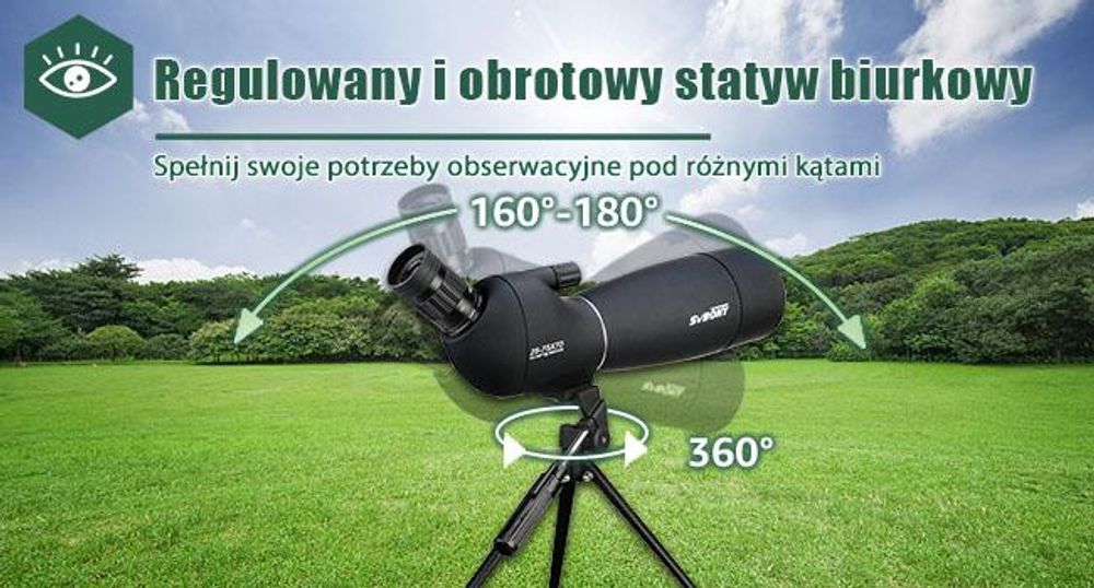 Lunety obserwacyjne Svbony SV28, luneta 25-75x70 ze statywem, pryzmat BAK4 & obiektyw FMC, luneta do obserwacji ptaków, strzelanie do celu