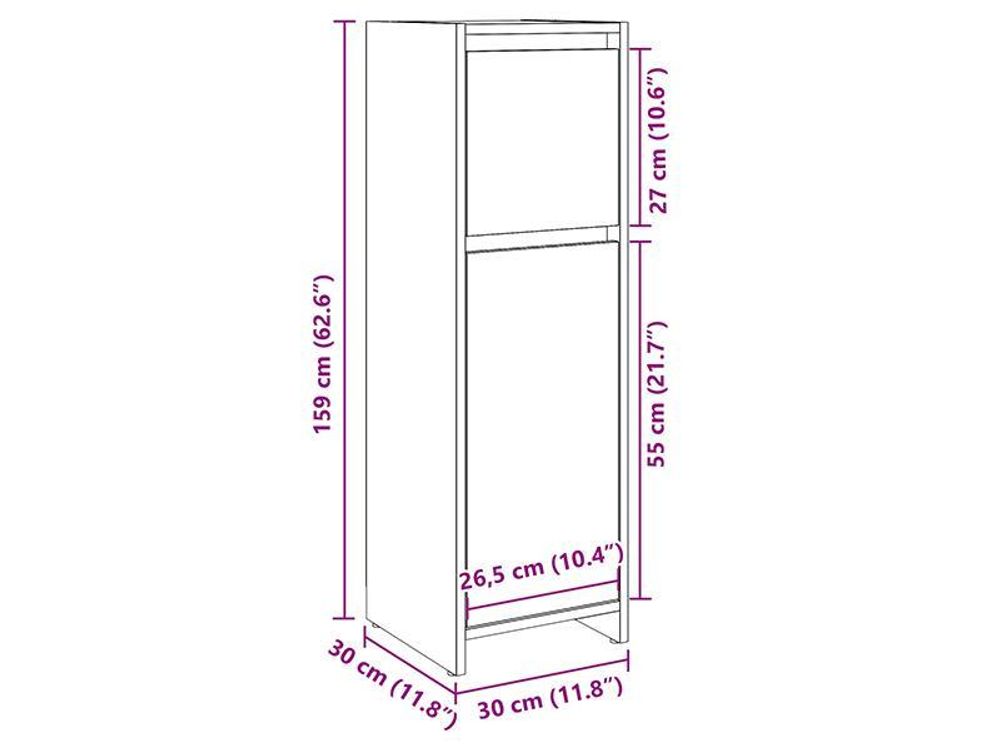 VidaXL 802661, Schwarz, Holz, 300 mm, 300 mm, 950 mm, 1 Stück(e)