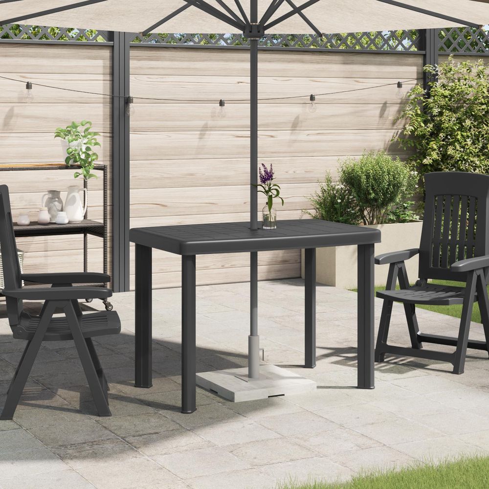 vidaXL Gartentisch Anthrazit 101x68x72 cm Kunststoff