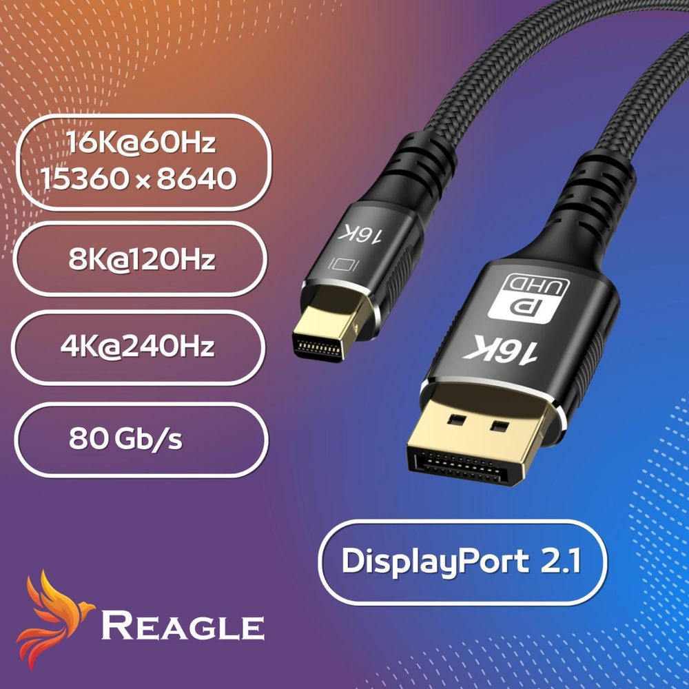 MINI DisplayPort Ultra zu DP 2.1 16K 8K 4K@240Hz THUNDERBOLT 1M Kabel