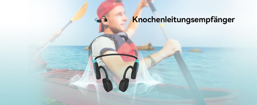 Retekess TT120 Schwimmtrainings-kommunikationssystem, IP68 Wasserdichte, Knochenleitung, 120 m, mit USB-Ladegerät, Sportkopfhörer für Schwimmschule