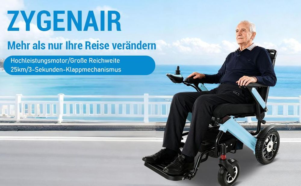 ZYGENAIR Elektrorollstuhl Blau - ZYGENAIR – mehr als nur Mobilität, neue Freiheit