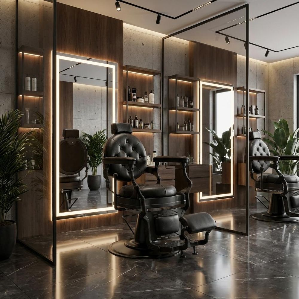 Barberstuhl Logan - Hydraulischer Friseurstuhl für Friseursalon und Barbershop, Barberking