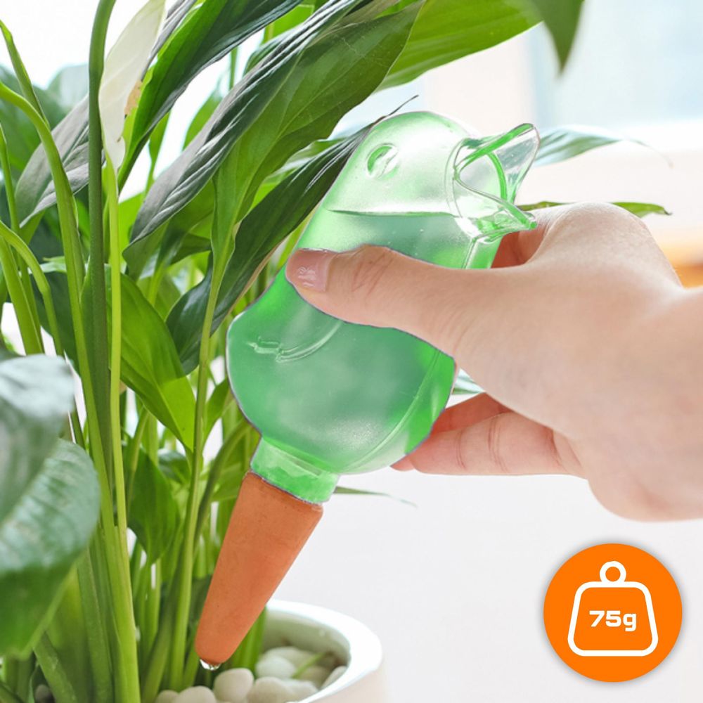Automatischer Pflanzenbewässerer in Vogel-Form, Wasserspender für Topfpflanzen, Bewässerungskugel 80 ml, EVI HOME Green Bird, Grün