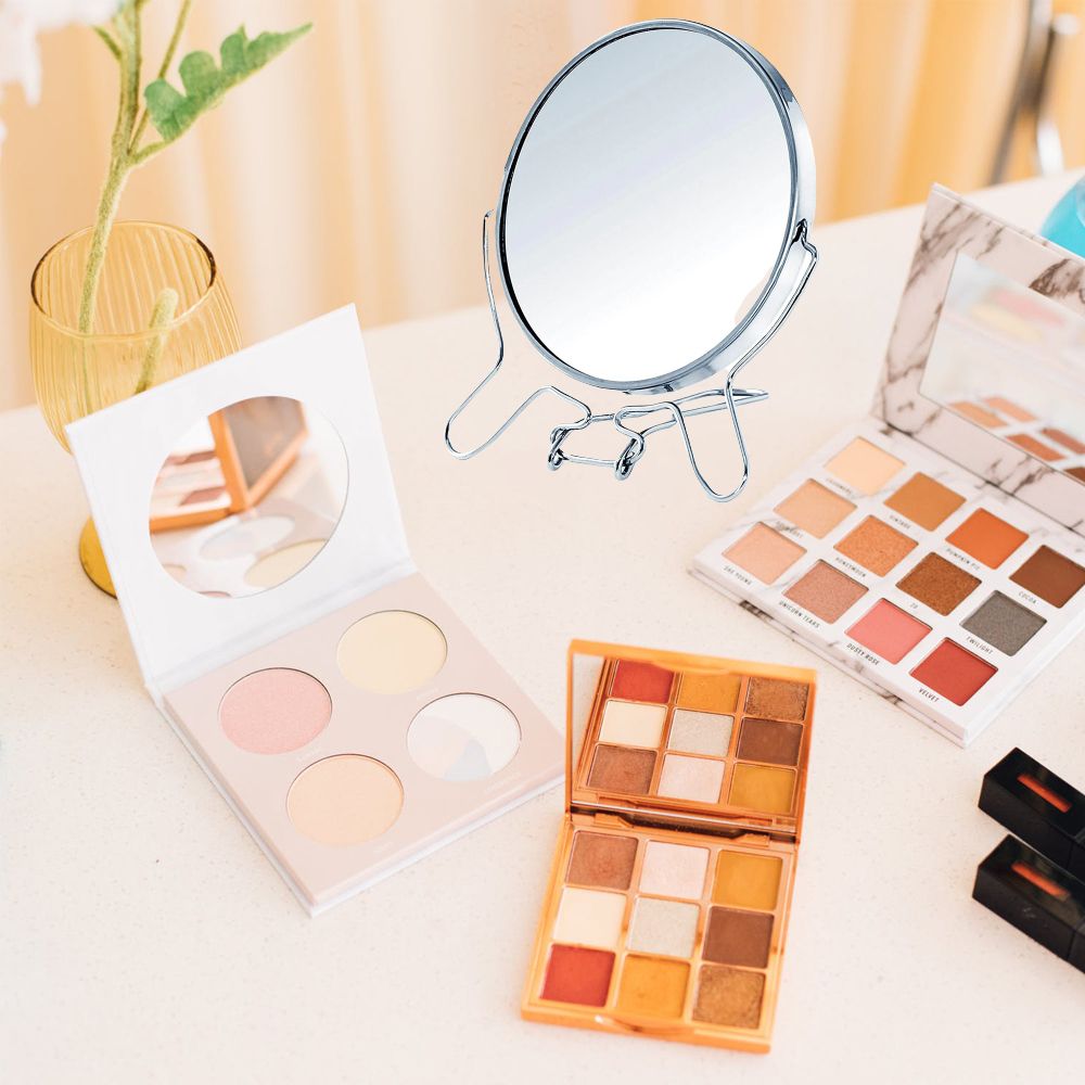 Kosmetikspiegel Schminkspiegel Vergrößerungsspiegel mit 2x Vergrößerung Tischspiegel Make-Up Kosmetik Spiegel Schwarz Retoo