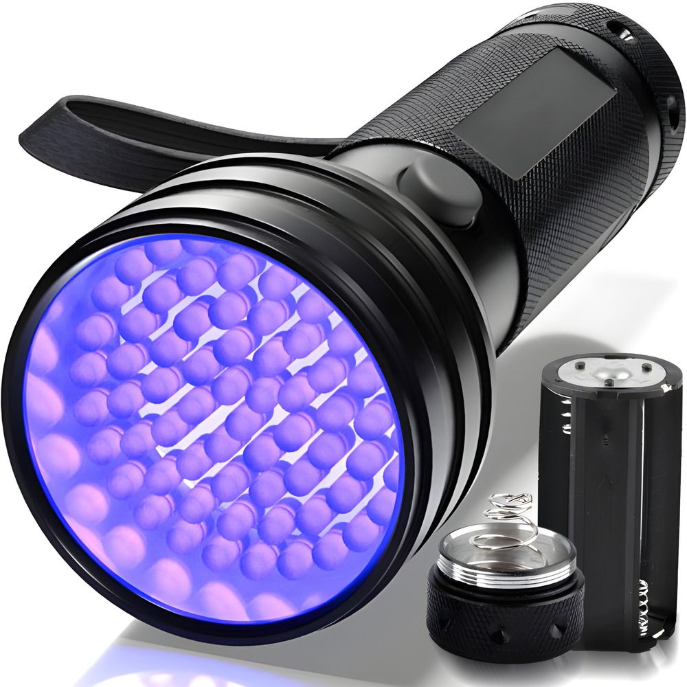 UV Taschenlampe, Schwarzlicht Handlampe, Bernsteindetektor, Mini Ultraviolett Leuchte 100x LEDs, Retoo