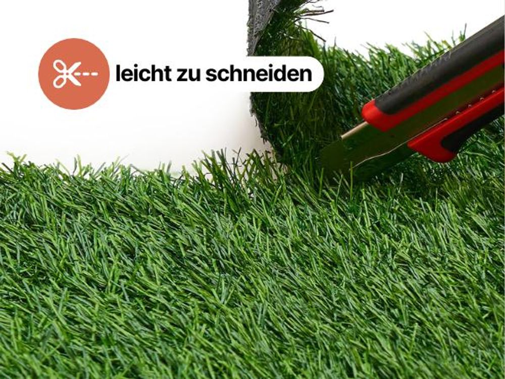 Tapiso Rasenteppich CANYOO Grün Höhe: 7mm Balkon Terrasse 300 x 300