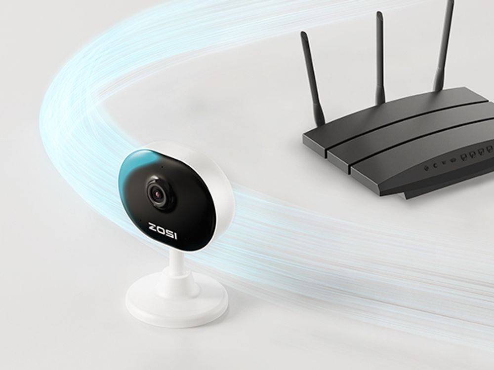 ZOSI 2 Stück 2MP Innen WLAN Überwachungskamera, Magnetfuß, 2,4GHz WiFi, Plug-in Strom
