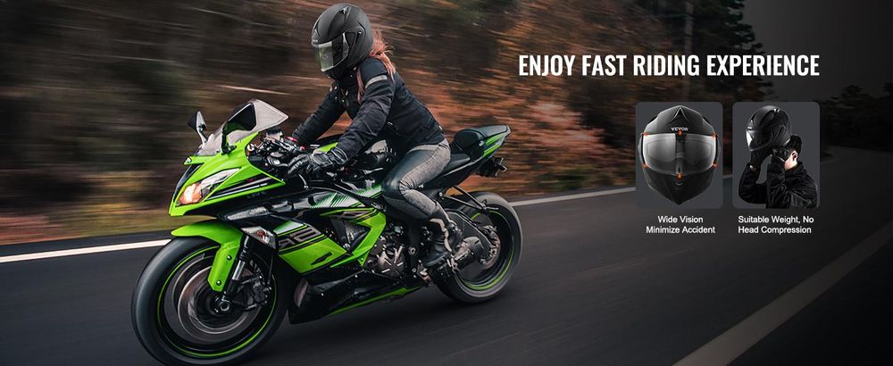VEVOR Motorradhelm (ohne Visier) Größe 57-58 cm, ABS, mit Bluetooth-Kommunikation und austauschbarer Linsengröße, M DOT-, geeignet für Jugendliche und Erwachsene