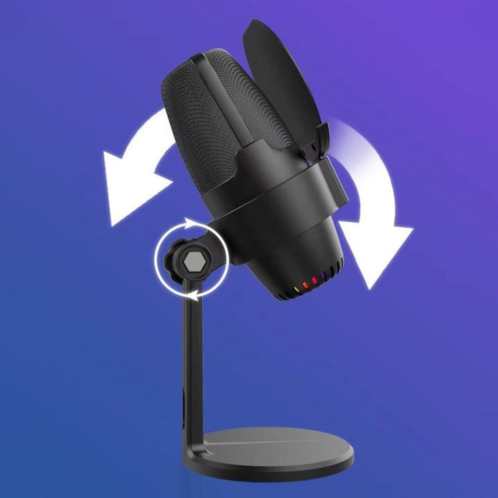Mikrofon pojemnościowy - Mikrofon do komputera - Studio - ze statywem - Gaming - USB-C USB 3.0
