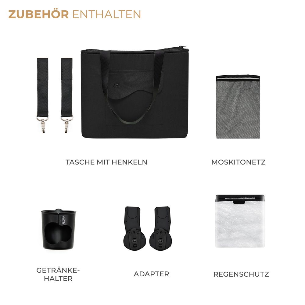 Kinderkraft YOXI - Kinderwagen bis 27 kg - leicht - wendig - pannensichere Räder - TRAVEL SYSTEM - verstellbare Rückenlehne - Schwarz