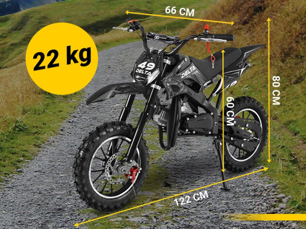 Actionbikes Motors Jugend Mini Crossbike Delta 49ccm | 2 Takt - Bis zu 40 km/h - Motorcrossbike - Pocketbike - Cross Dirt Bike - Motorrad (Orange)