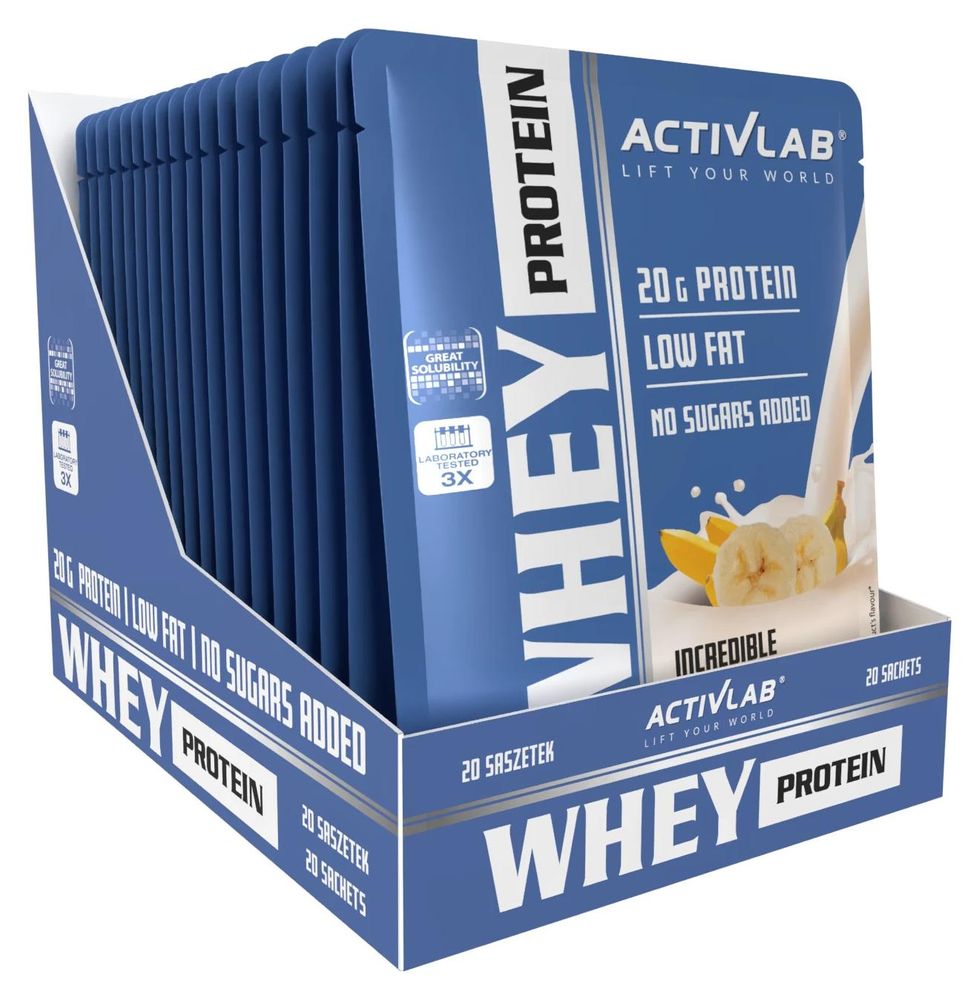 Activlab Whey Protein – 20 x 30 g, Sabor Plátano, Proteína de Suero WPC en Sobres