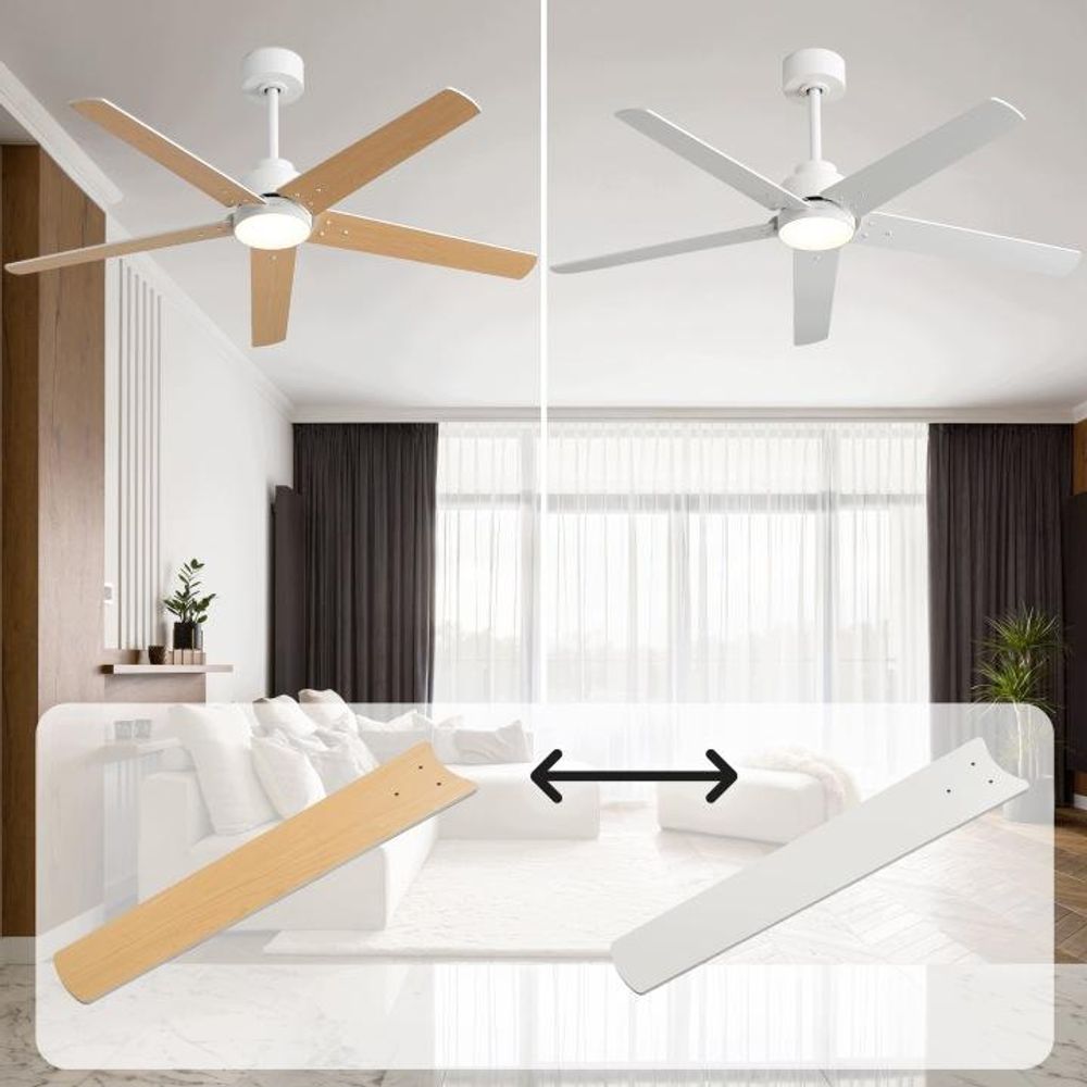 EBERG STX Wentylator Sufitowy LED 132 cm DC Pilot 6 Prędkości Czarny