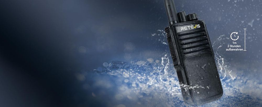 Retevis P62 Walkie Talkie Wasserdicht IP68, Langstrecken Funkgerät mit Lautsprechermikrofon, Dual Band Mann-Down-Alarm, 2500mAh Profi Funkgeräte Set