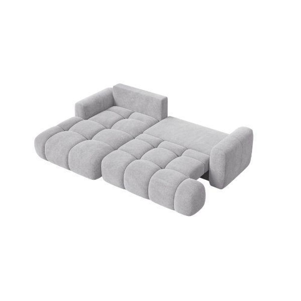 MORELLO Cloud Ecksofa Bouclé mit DL-Mechanismus, Schlaffunktion 140 x 210 cm und Bettkasten, Links – Monte 03