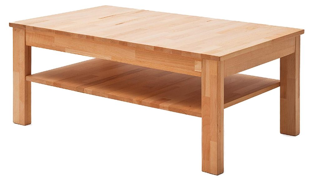 Leduc I Couchtisch – Massivholztisch mit Ablageboden aus Kernbuche geölt