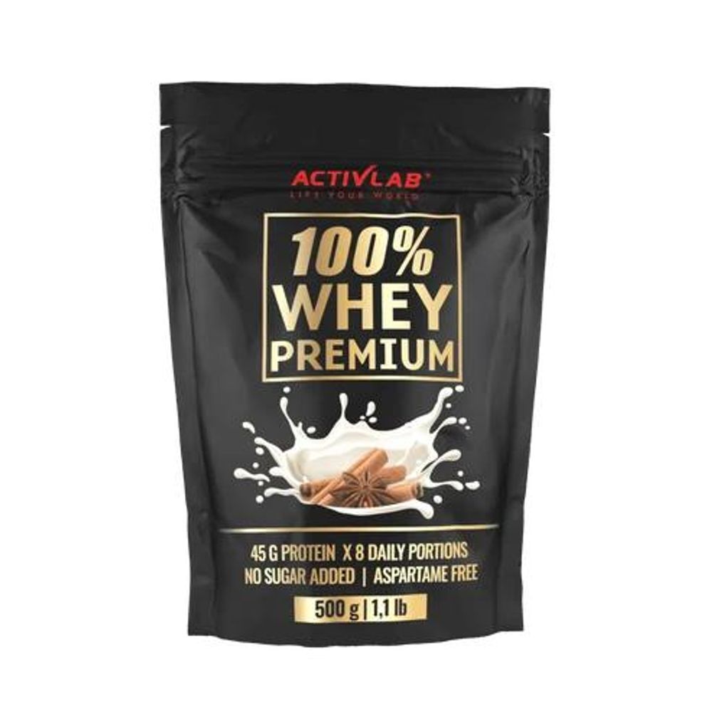 Activlab 100% Whey Premium 500 g, Zimt, WPC Whey Protein, Protein Shake, hoher Proteingehalt, Muskelaufbau