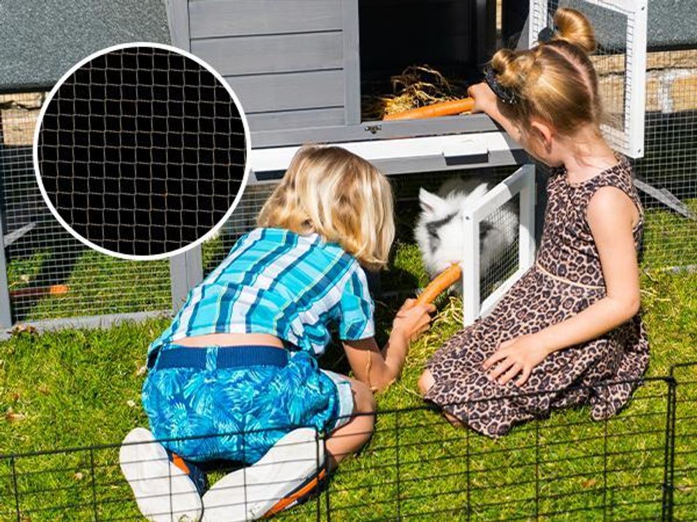 MyAnimal Hasenstall MH-03 | Hasenkäfig XXL mit Freilaufgehege - Kleintierkäfig - Kaninchenstall - 4 Türen - Kleintierstall - Wetterfest - 226x53x85 cm