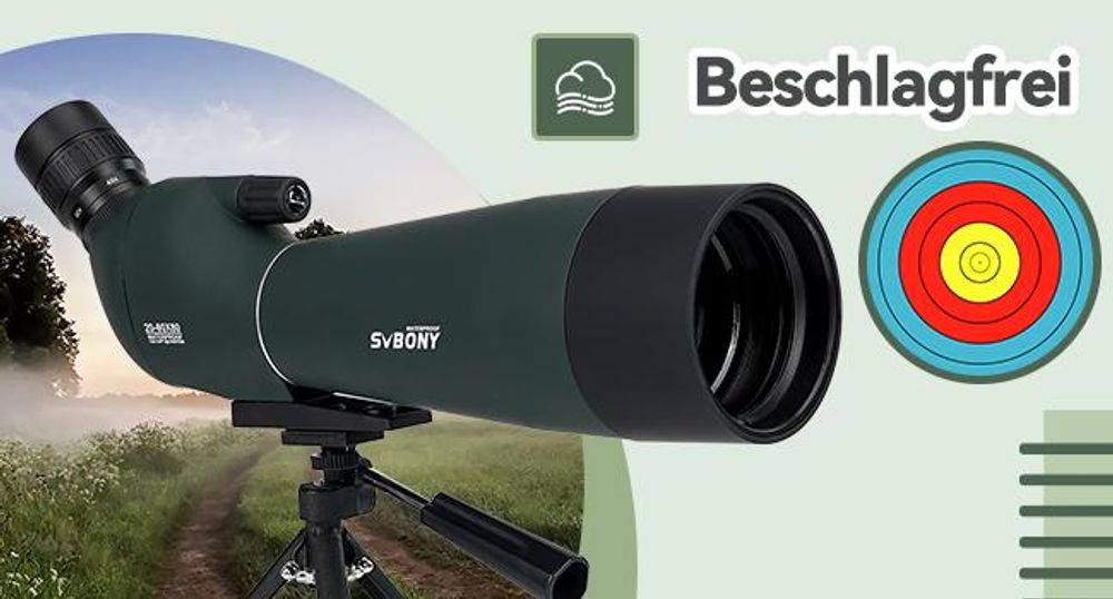 Svbony SV28PLUS Spektiv 20-60x80mm, mit Stativ Telefonadapter, A5 Claret Red FMC BAK4 Wasserdicht Spektive für Erwachsene