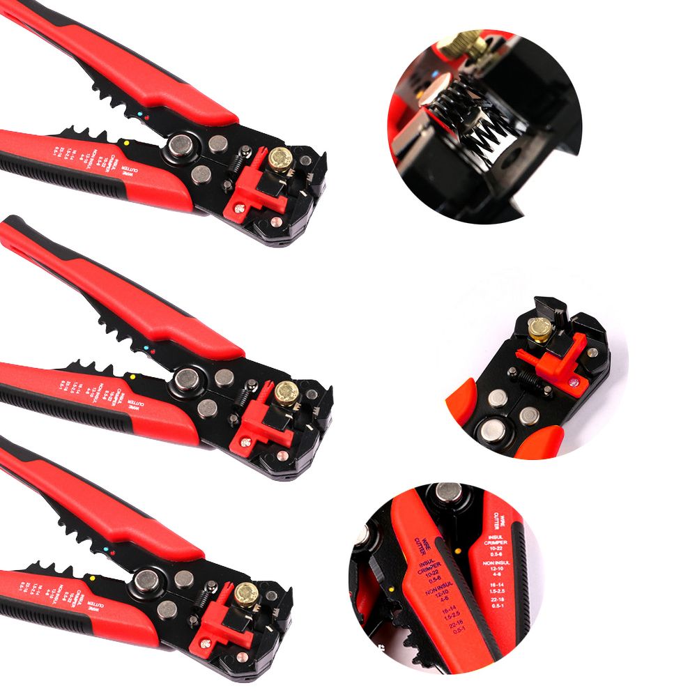 Automatische Abisolierzange mit Kabelmesser Universal Entmanteler 0,2-6mm² für Elektro Haus Installation z.B. für Nymkabel und Schalterdosen Retoo