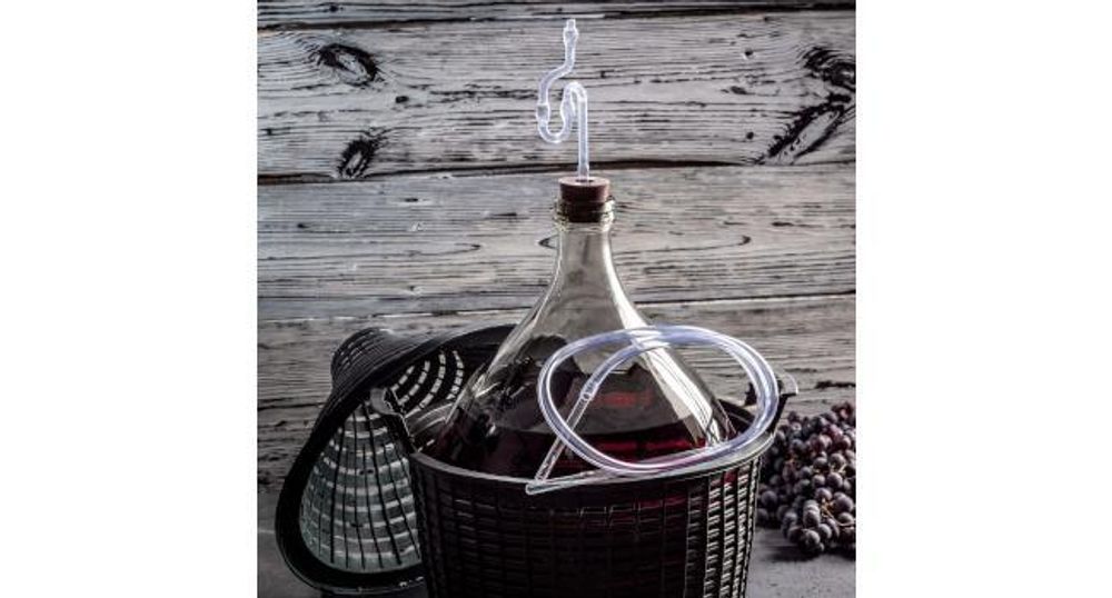 KADAX Glasballon-Set "Alatri", Gärballon mit Kunststoffkorb und Gärzubehör, Gummistopfen, Gärröhrchen aus Glas, Flasche, 54L