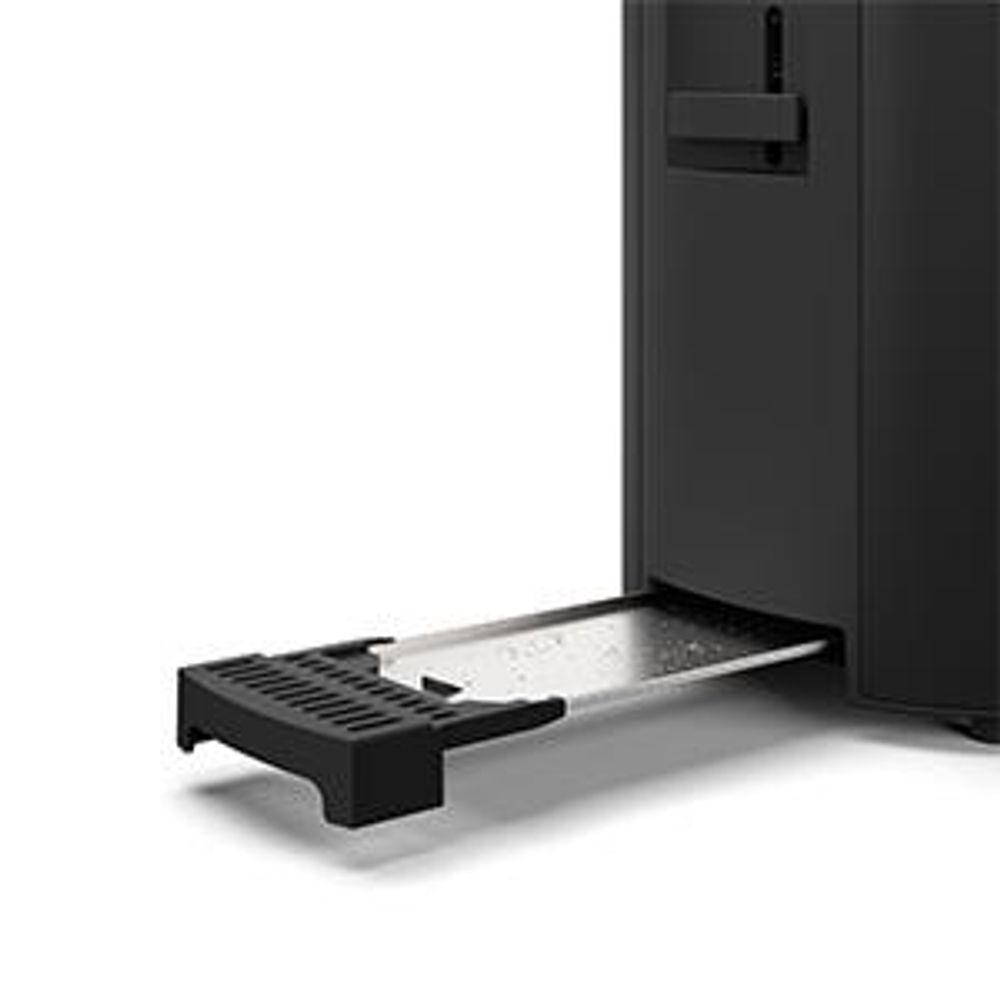 Balter Toaster 4 Scheiben, Edelstahl, Langschlitztoaster mit Brötchenaufsatz, 1500W, LCD Display, Defrost-/Aufwärmfunktion, Krümelschublade, Schwarz