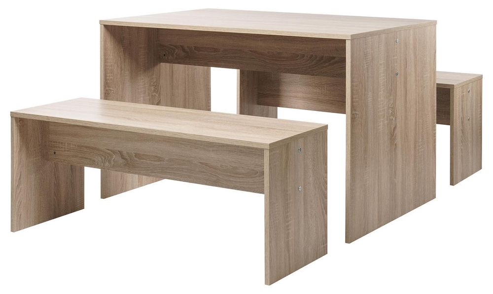 Bellevue I – 3-teilige Essgruppe mit platzsparendem Design und melaminharzbeschichteter Oberfläche