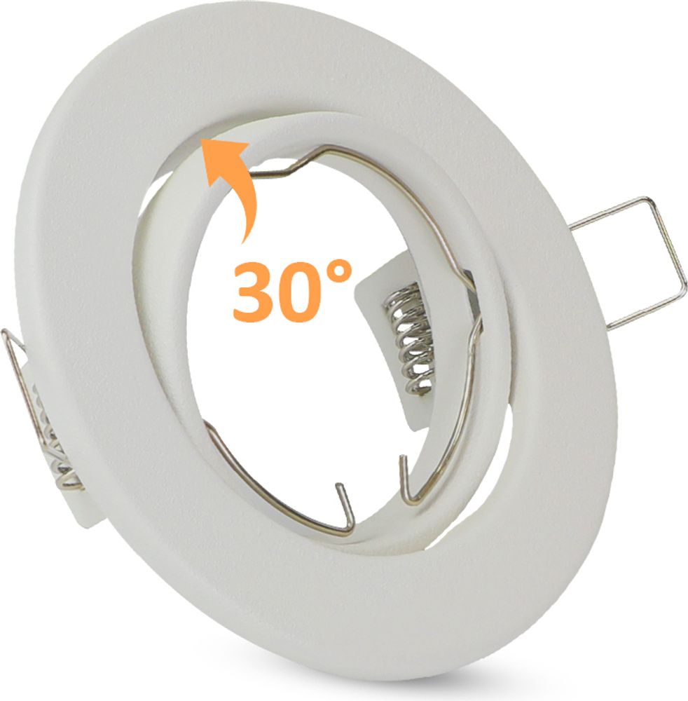 ZMH 6ER Set Einbaurahmen Weiß GU10 Einbaustrahler Rahmen mit Sockel Lochdurchmesser 50mm Einbauspots Schwenkbar 30°Spot für LED Leuchtmittel Halogen